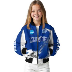 customized memphis tigers flaming football blue white jacket top rated jacketwow