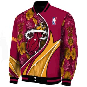 customized miami heat floral print red jacket best selling jacketwow