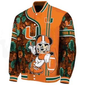 customized miami hurricanes rose mickey orange jacket best selling jacketwow