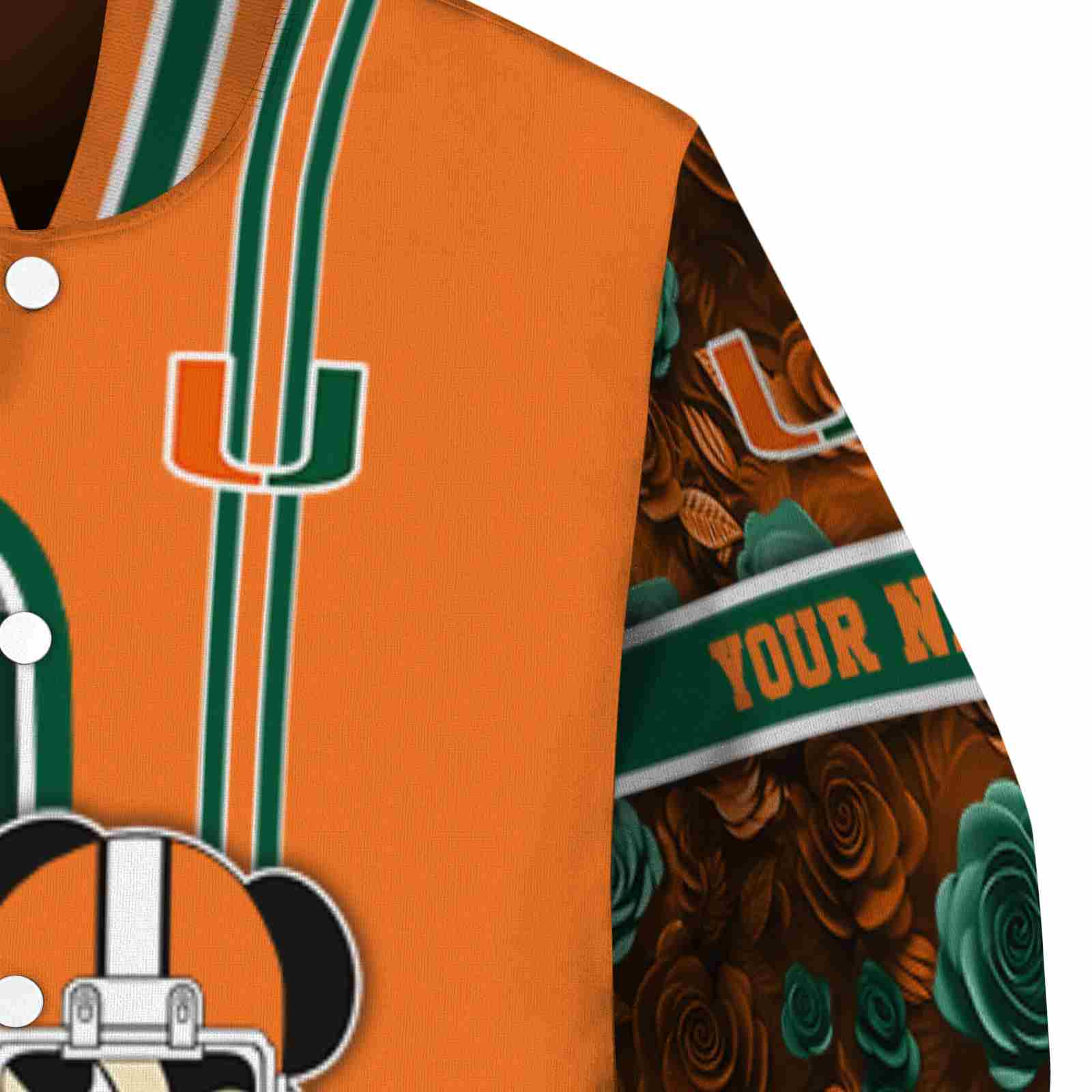 customized miami hurricanes rose mickey orange jacket premium grade jacketwow customized miami hurricanes rose mickey orange jacket premium grade jacketwow
