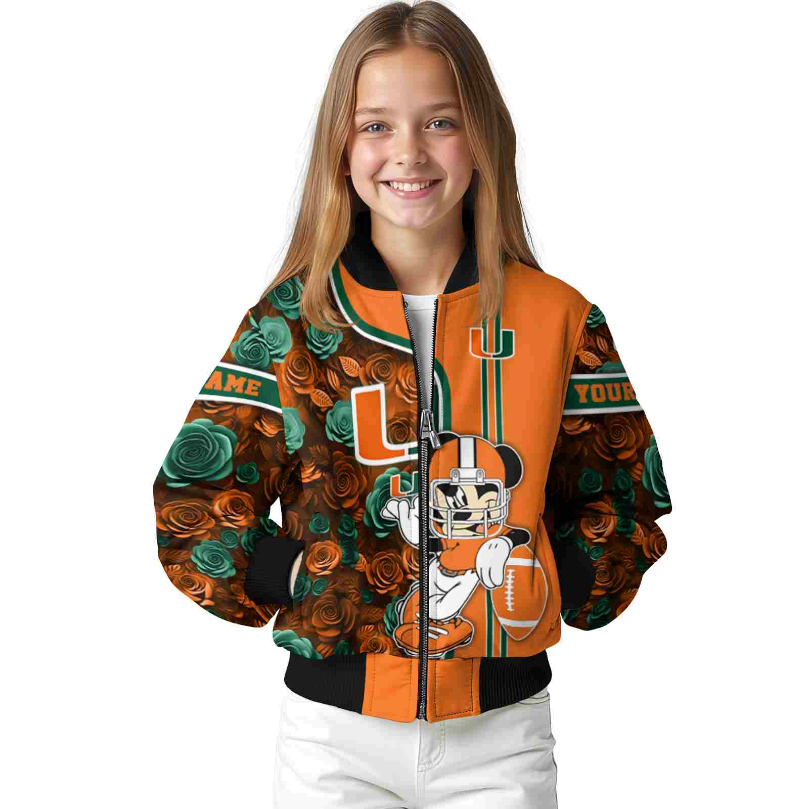 customized miami hurricanes rose mickey orange jacket top rated jacketwow customized miami hurricanes rose mickey orange jacket top rated jacketwow