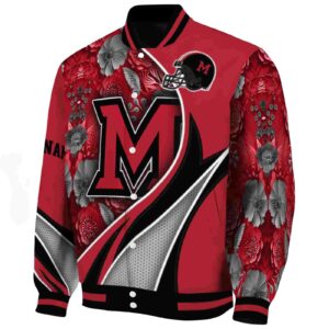 customized miami redhawks floral print red jacket best selling jacketwow