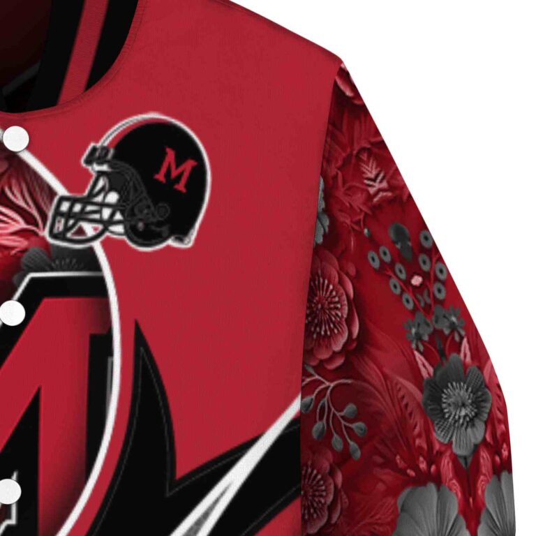customized miami redhawks floral print red jacket premium grade jacketwow
