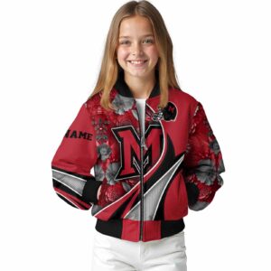 customized miami redhawks floral print red jacket top rated jacketwow