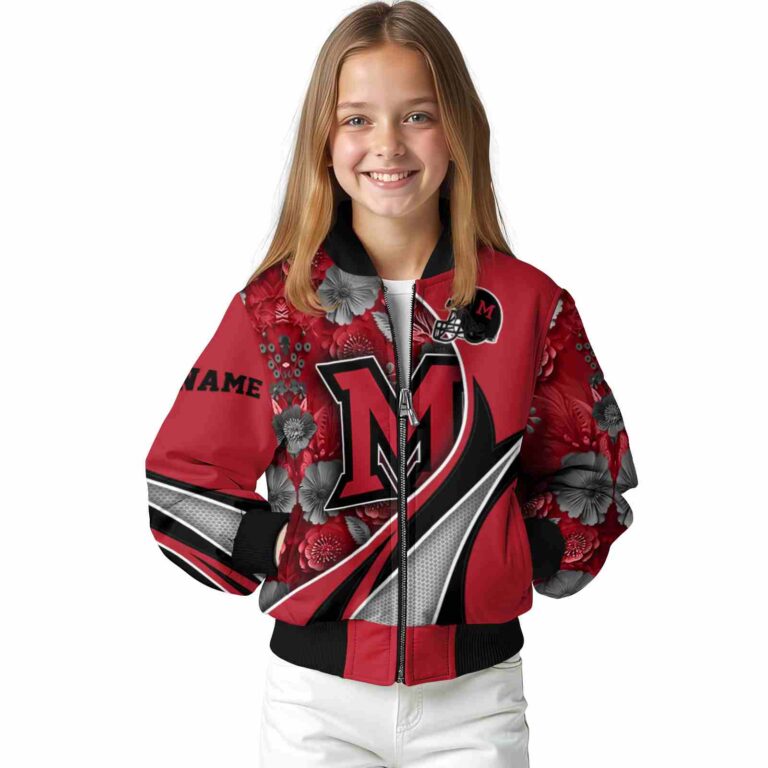 customized miami redhawks floral print red jacket top rated jacketwow
