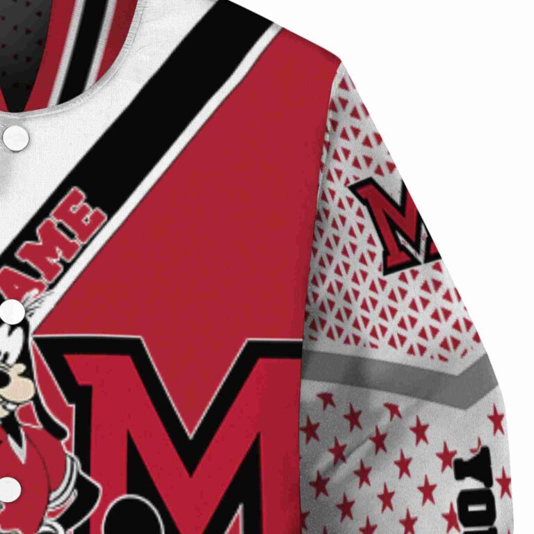 customized miami redhawks mickey donald goofy red white jacket premium grade jacketwow