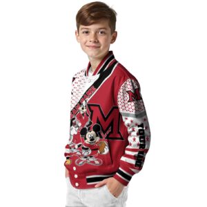 customized miami redhawks mickey donald goofy red white jacket trendy jacketwow