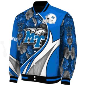 customized middle tennessee blue raiders floral print blue jacket best selling jacketwow