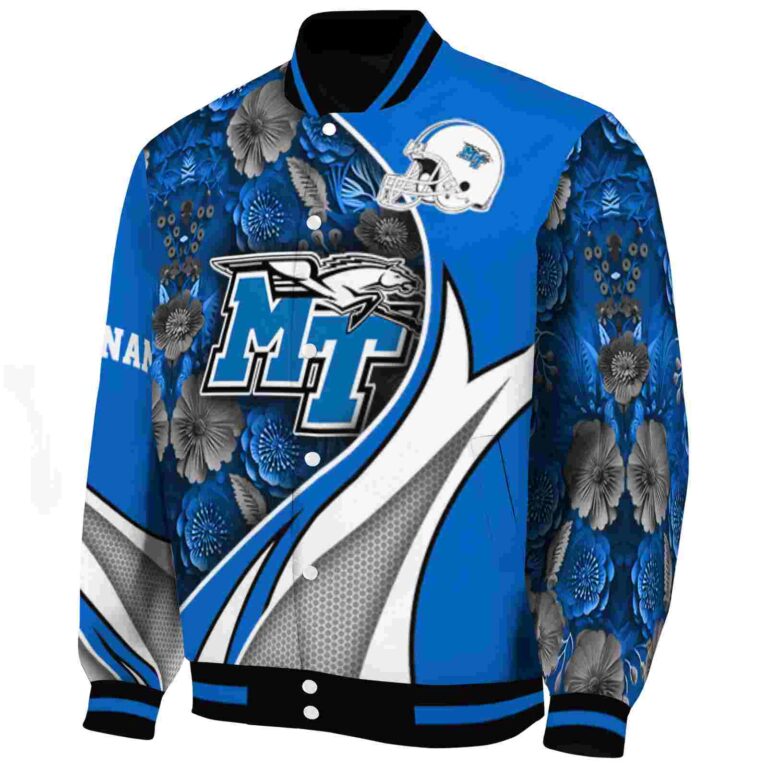 customized middle tennessee blue raiders floral print blue jacket best selling jacketwow