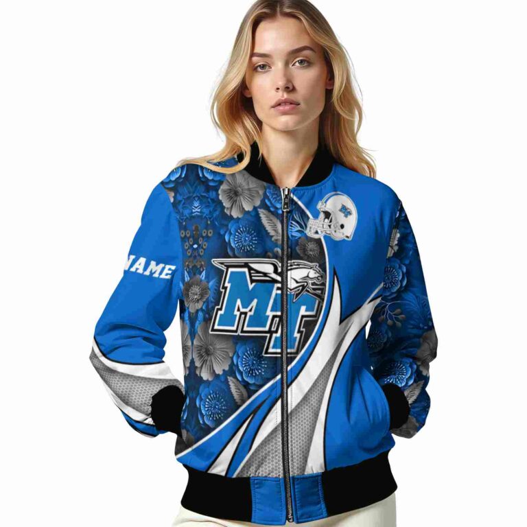customized middle tennessee blue raiders floral print blue jacket latest model jacketwow