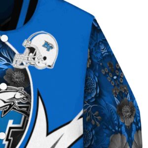 customized middle tennessee blue raiders floral print blue jacket premium grade jacketwow
