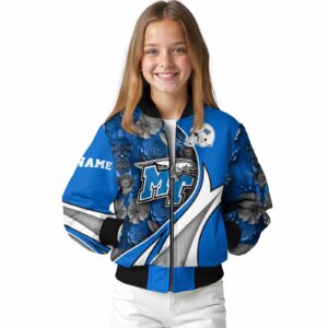 customized middle tennessee blue raiders floral print blue jacket top rated jacketwow