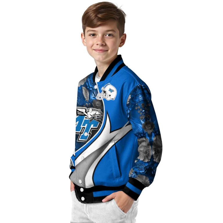 customized middle tennessee blue raiders floral print blue jacket trendy jacketwow