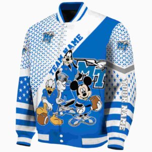 customized middle tennessee blue raiders mickey donald goofy blue white jacket best selling jacketwow