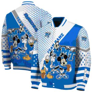 customized middle tennessee blue raiders mickey donald goofy blue white jacket fashion forward jacketwow