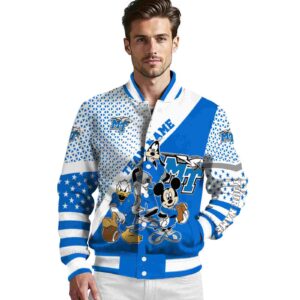 customized middle tennessee blue raiders mickey donald goofy blue white jacket high quality jacketwow