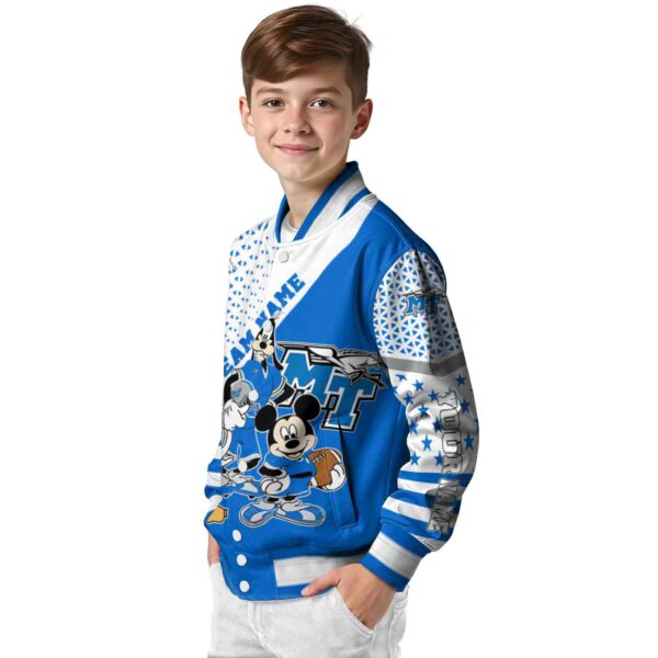 customized middle tennessee blue raiders mickey donald goofy blue white jacket trendy jacketwow