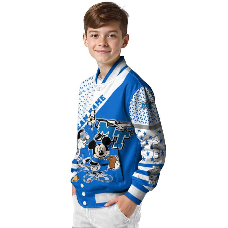 customized middle tennessee blue raiders mickey donald goofy blue white jacket trendy jacketwow