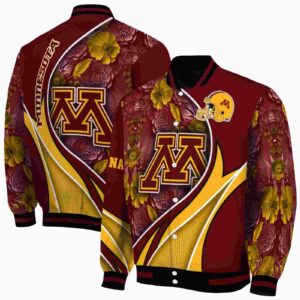 customized minnesota golden gophers floral print maroon jacket fashion forward jacketwow