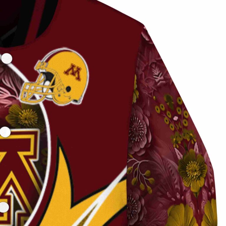 customized minnesota golden gophers floral print maroon jacket premium grade jacketwow