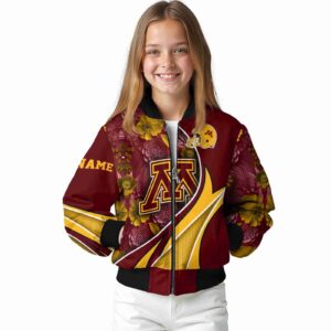 customized minnesota golden gophers floral print maroon jacket top rated jacketwow
