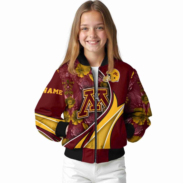 customized minnesota golden gophers floral print maroon jacket top rated jacketwow