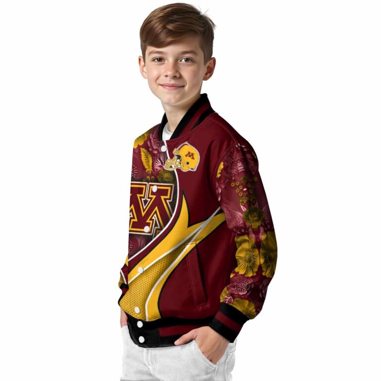 customized minnesota golden gophers floral print maroon jacket trendy jacketwow