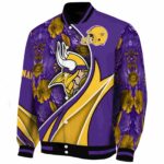 customized minnesota vikings floral print purple jacket best selling jacketwow