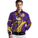 customized minnesota vikings floral print purple jacket best selling jacketwow