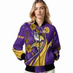 customized minnesota vikings floral print purple jacket best selling jacketwow