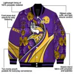 customized minnesota vikings floral print purple jacket best selling jacketwow