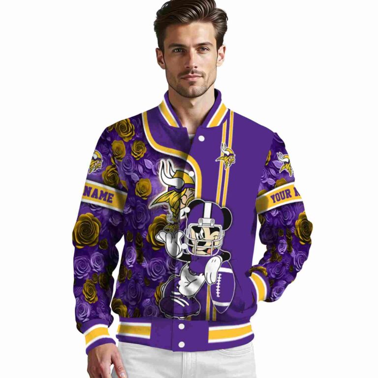 customized minnesota vikings rose mickey purple jacket high quality jacketwow