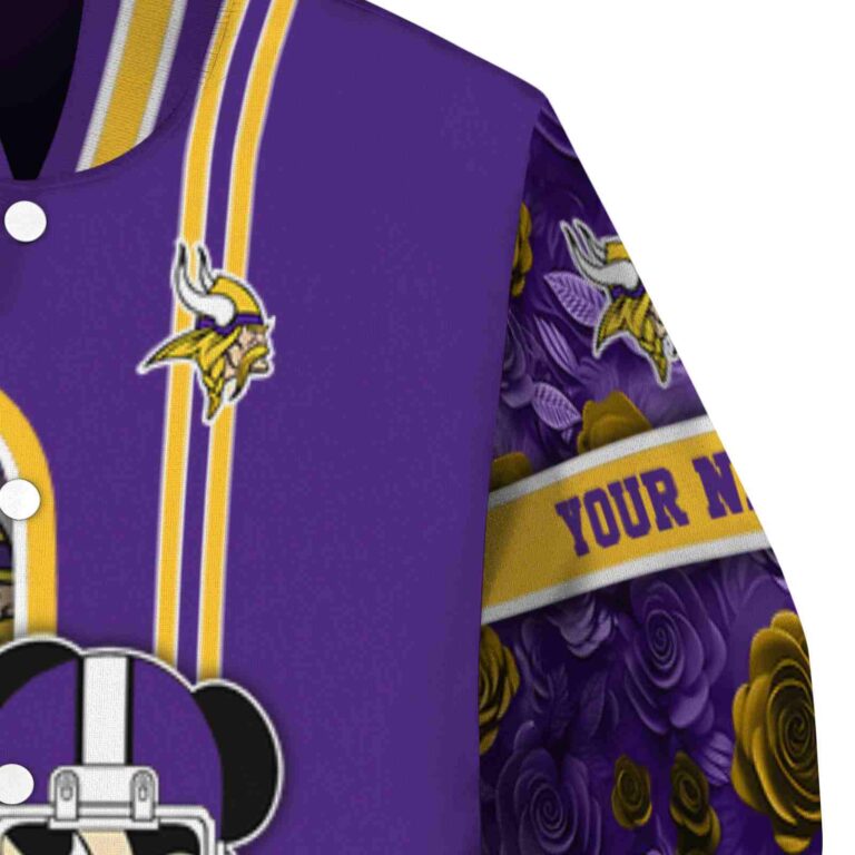 customized minnesota vikings rose mickey purple jacket premium grade jacketwow