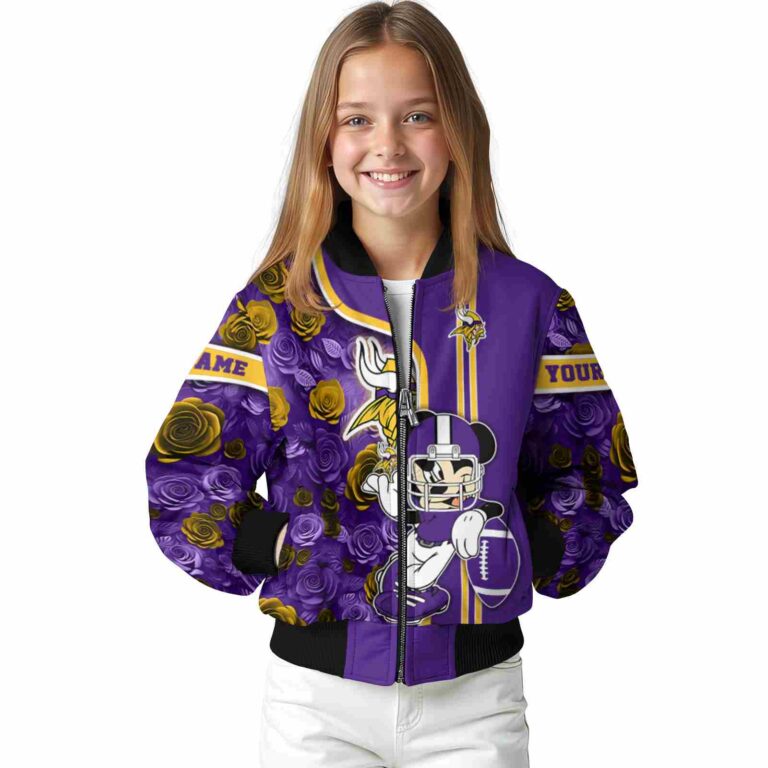 customized minnesota vikings rose mickey purple jacket top rated jacketwow