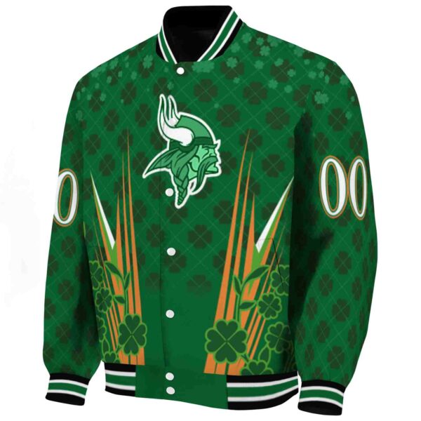 customized minnesota vikings shamrock pattern green jacket best selling jacketwow