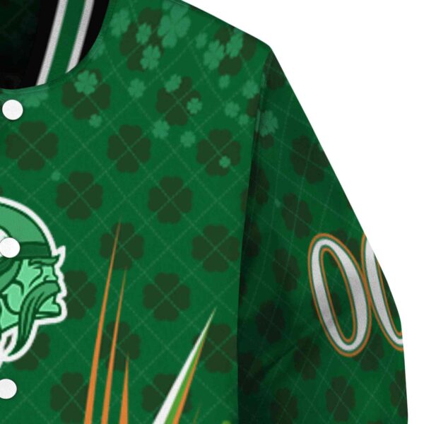 customized minnesota vikings shamrock pattern green jacket premium grade jacketwow