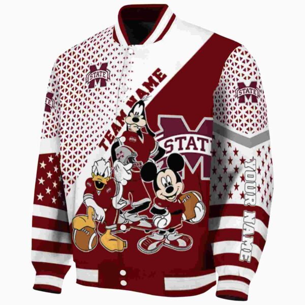 customized mississippi state bulldogs mickey donald goofy maroon white jacket best selling jacketwow