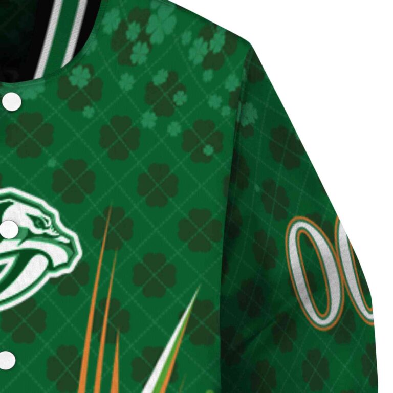 customized nashville predators shamrock pattern green jacket premium grade jacketwow