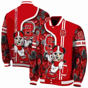 customized nc state wolfpack rose mickey red jacket fashion forward jacketwow
