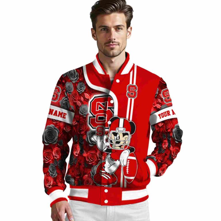 customized nc state wolfpack rose mickey red jacket high quality jacketwow