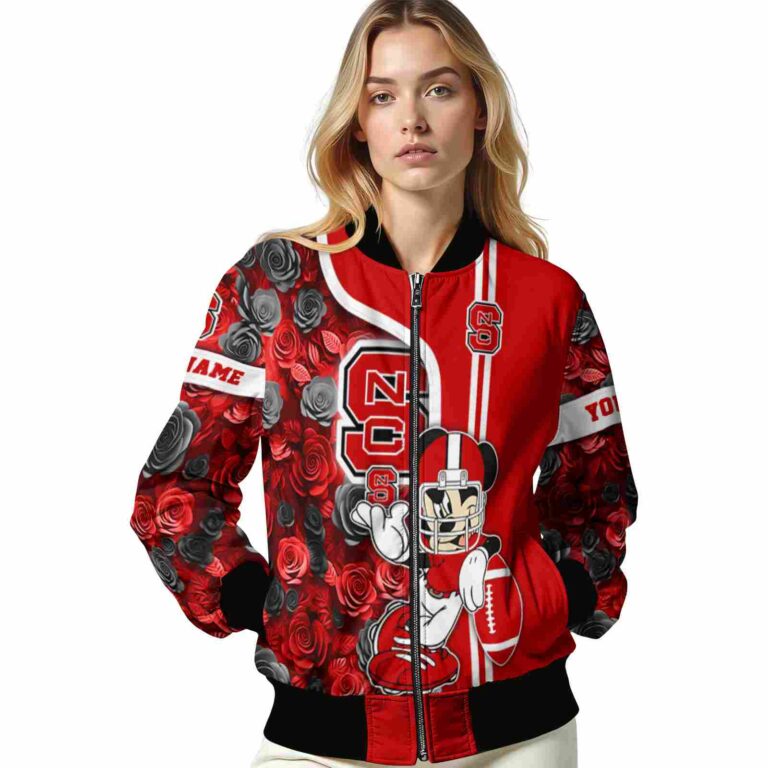 customized nc state wolfpack rose mickey red jacket latest model jacketwow