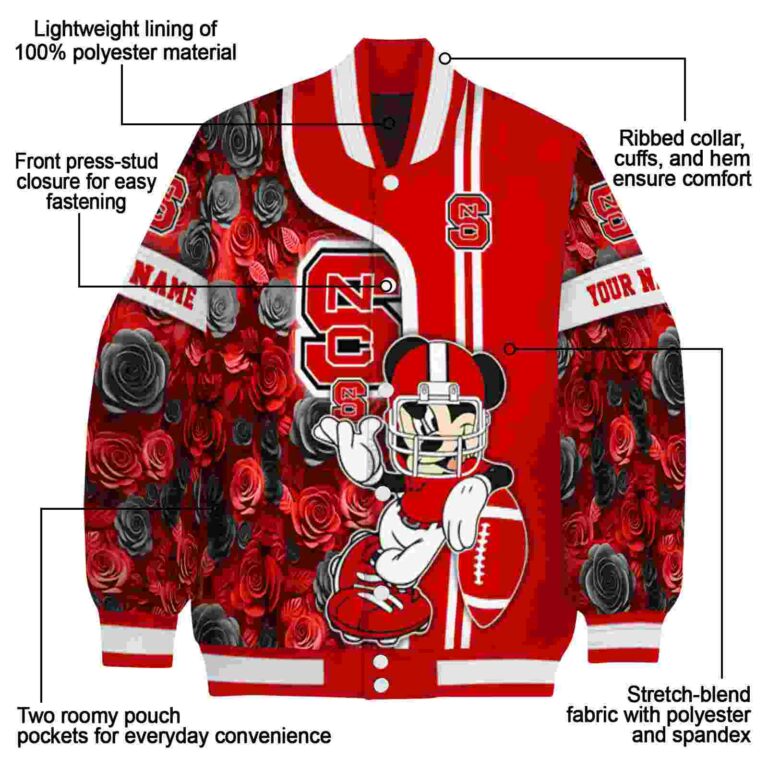 customized nc state wolfpack rose mickey red jacket new arrival jacketwow