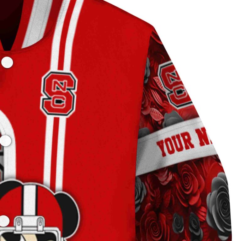 customized nc state wolfpack rose mickey red jacket premium grade jacketwow