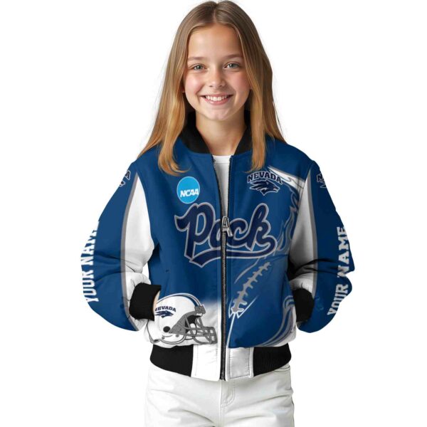 customized nevada wolf pack flaming football blue white jacket top rated jacketwow