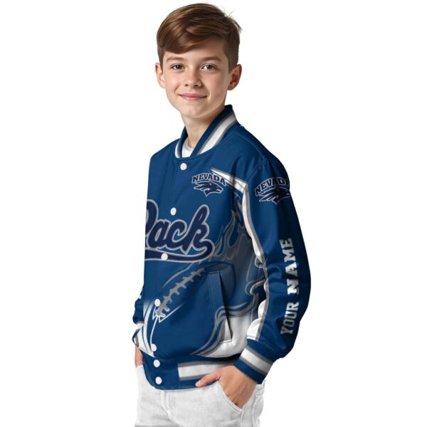customized nevada wolf pack flaming football blue white jacket trendy jacketwow