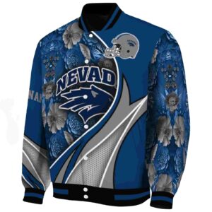 customized nevada wolf pack floral print blue jacket best selling jacketwow