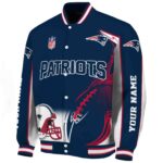 customized new england patriots flaming football blue white jacket best selling jacketwow