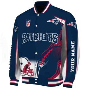 customized new england patriots flaming football blue white jacket best selling jacketwow