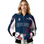 customized new england patriots flaming football blue white jacket best selling jacketwow