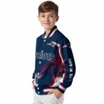 customized new england patriots flaming football blue white jacket best selling jacketwow